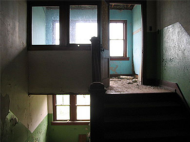 A landing in the abandoned school