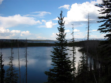 Lake Yellowstone, calm and reflective