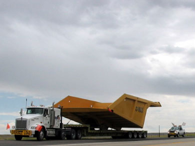 Part of a gargantuan dump truck