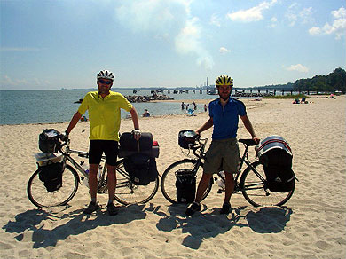 Steve and Mickey on the beach